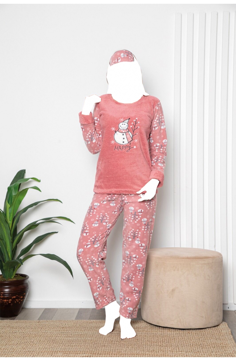 Kadın Kışlık Polar Pijama Takımı Tampap 580 580-01 Pembe | Sefamerve