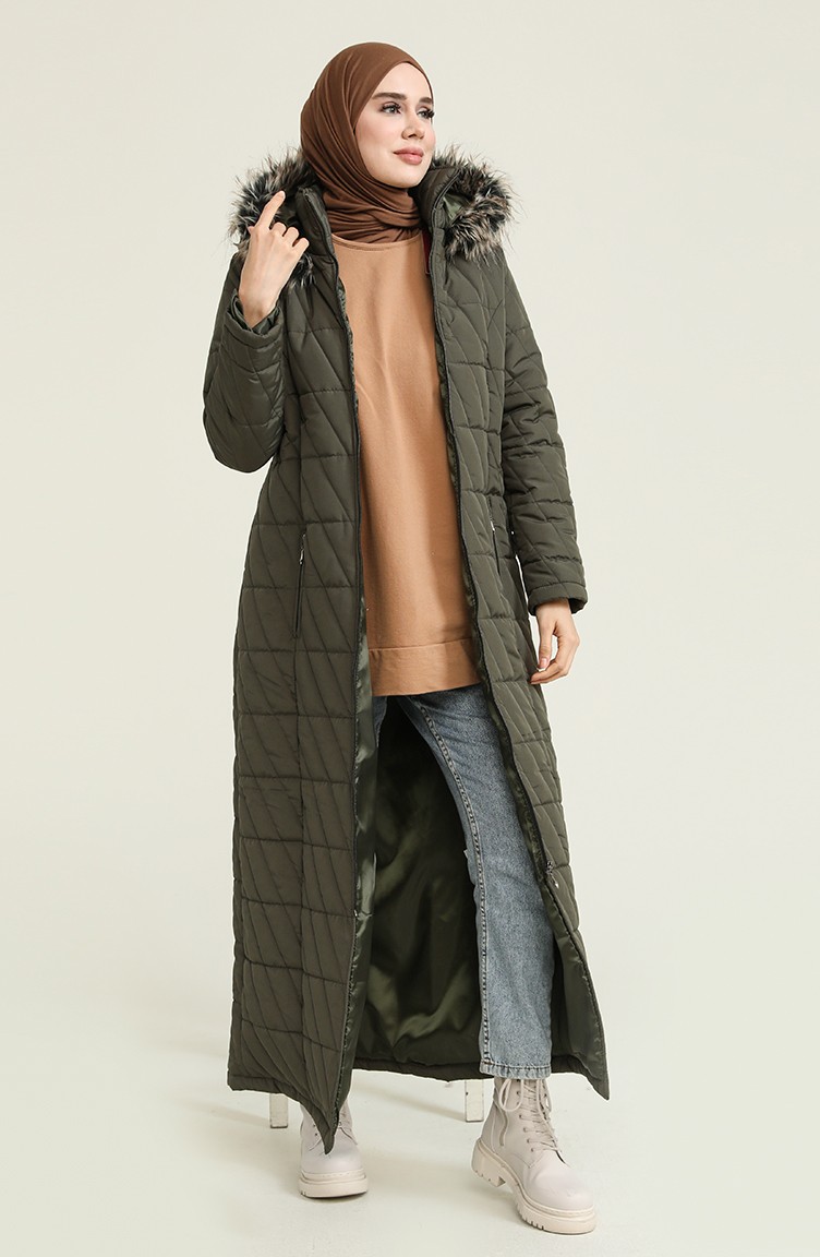Khaki Winter Coat 505321-04 | Sefamerve