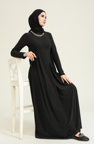 Schwarz Hijab Kleider 218383-04