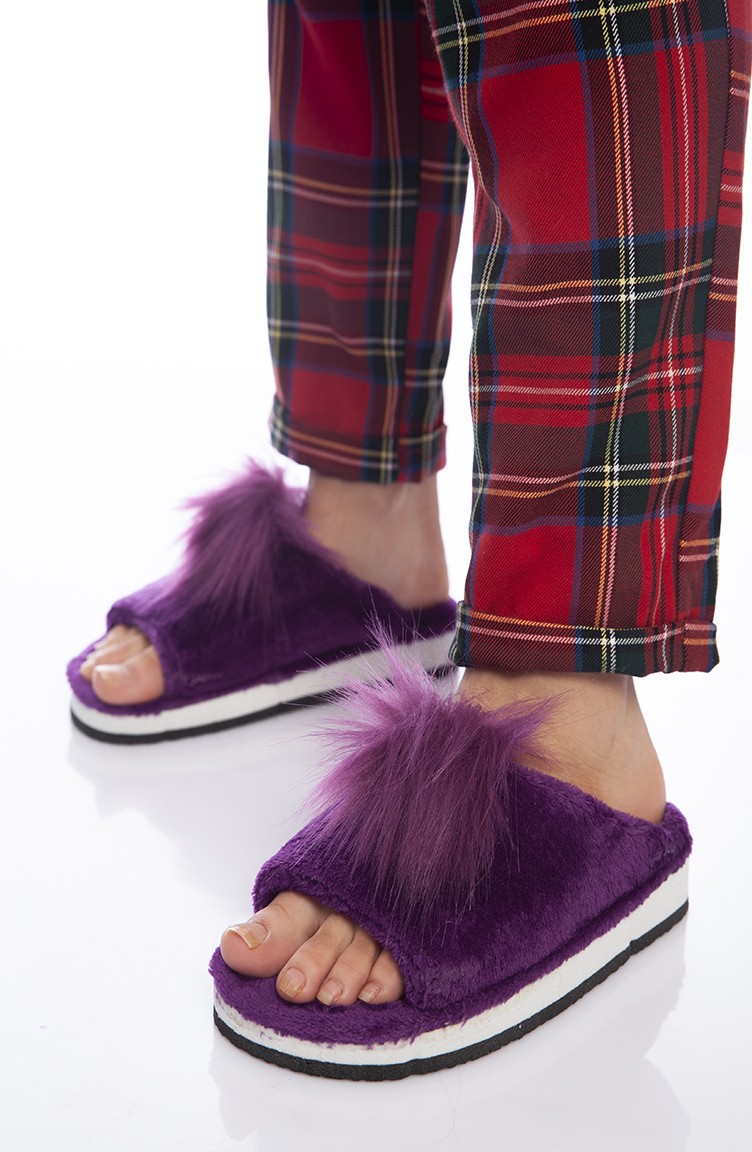 Purple Women`s House Slippers 62-03 | Sefamerve