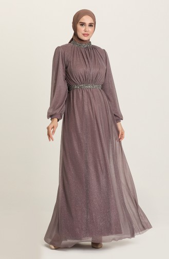 Dark Dusty Rose Hijab Evening Dress 5501-12