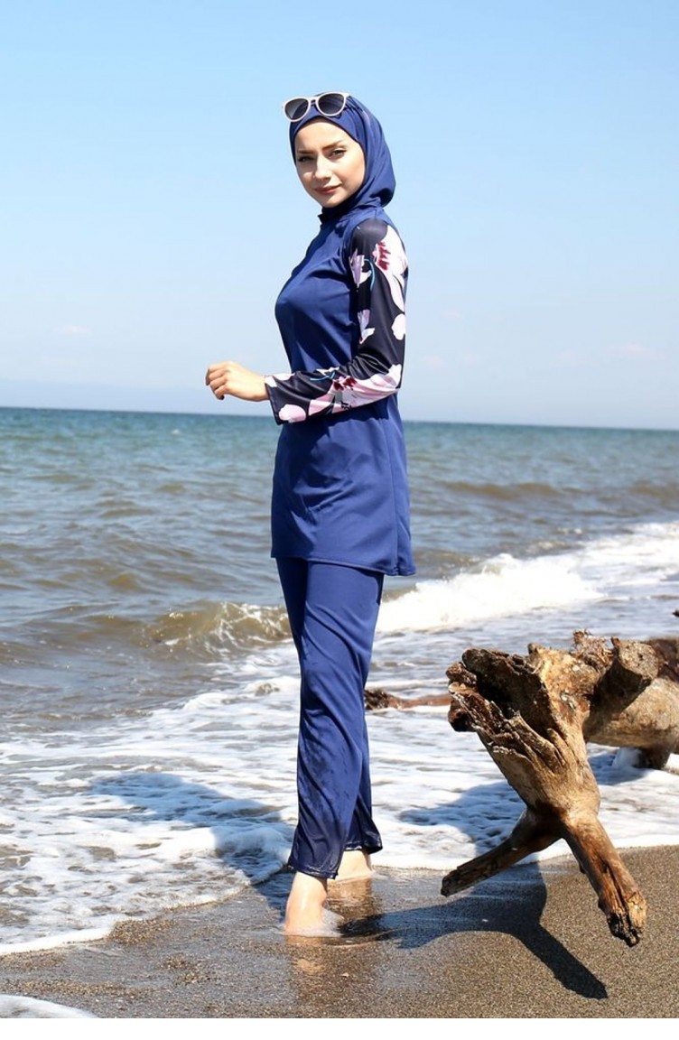 Maillot de Bain Hijab Bleu Marine 1071 | Sefamerve