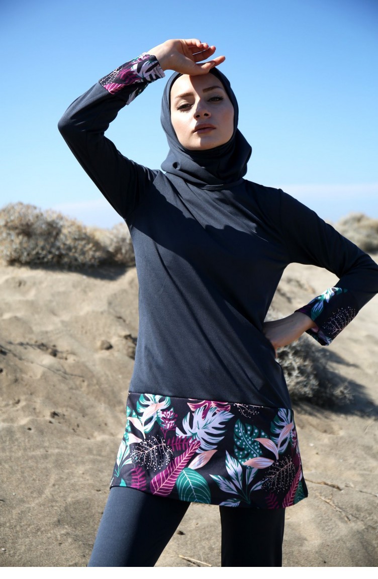 Maillot de Bain Hijab Fumé 1076 | Sefamerve