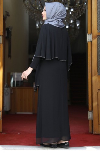Schwarz Hijab-Abendkleider 1880