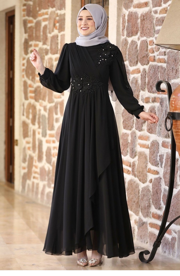 Schwarz Hijab-Abendkleider 2131 | Sefamerve
