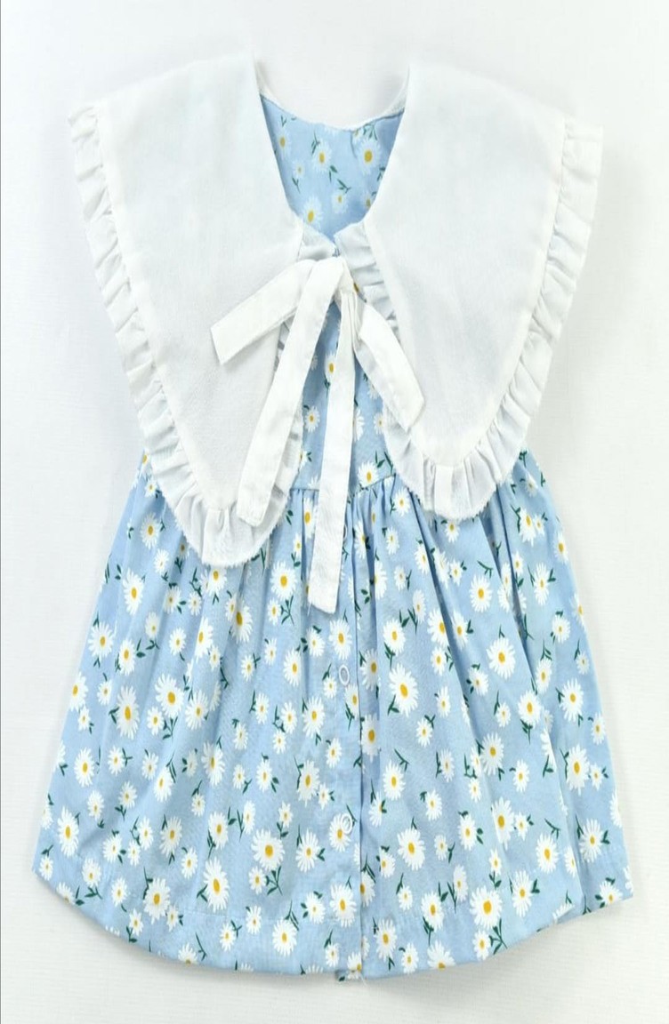 Aryakids Kız Bebek Fisto Yaka Elbise 00010-02 Mavi | Sefamerve