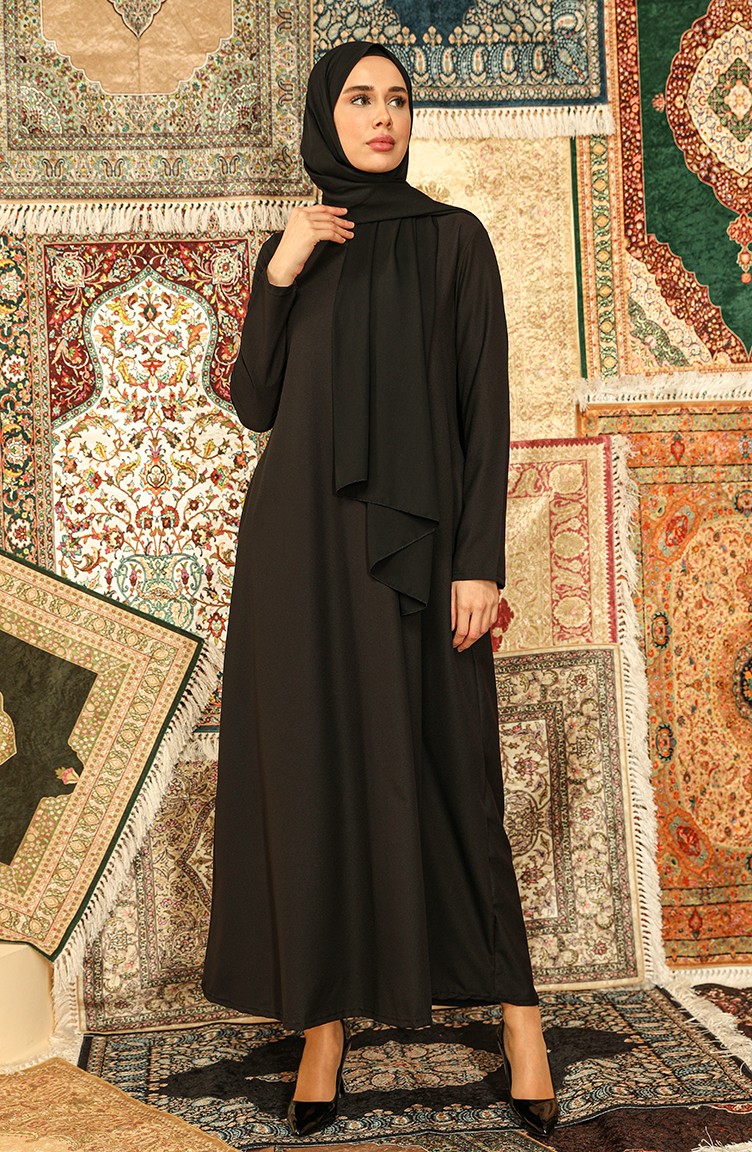 Black Hijab Dress 3363-01 | Sefamerve