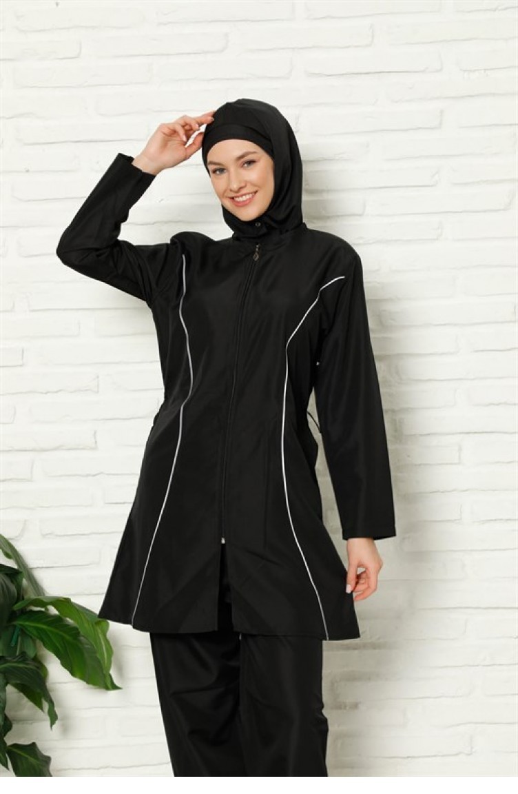 Black Swimsuit Hijab 2669.Siyah | Sefamerve