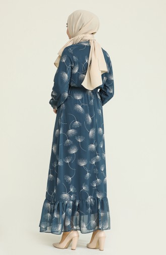 Navy Blue Hijab Dress 3111-05