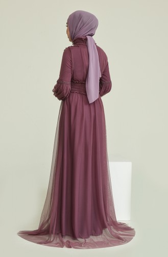 Dusty Rose Hijab Evening Dress 5652-05