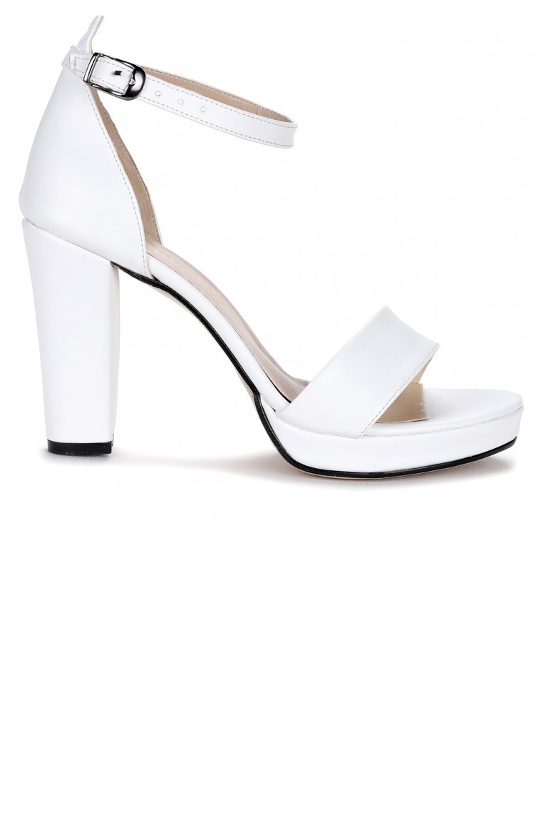 Woggo 32102050 Cilt Abiye 10 Cm Platform Topuk Bayan Sandalet Ayakkabı  Beyaz | Sefamerve