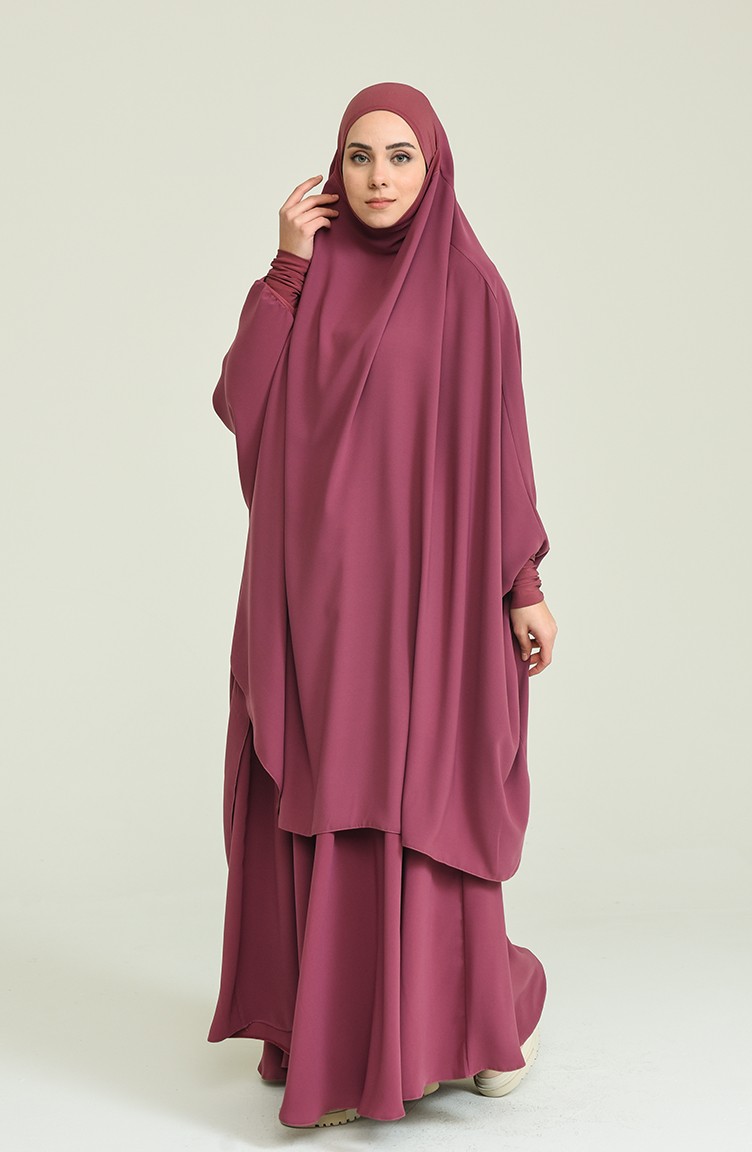 Beige-Rose Hijab Burka 0007-03 | Sefamerve