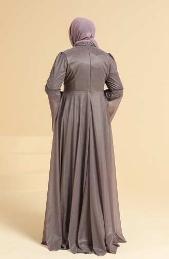 Dunkel-Lila Hijab-Abendkleider 2252-01