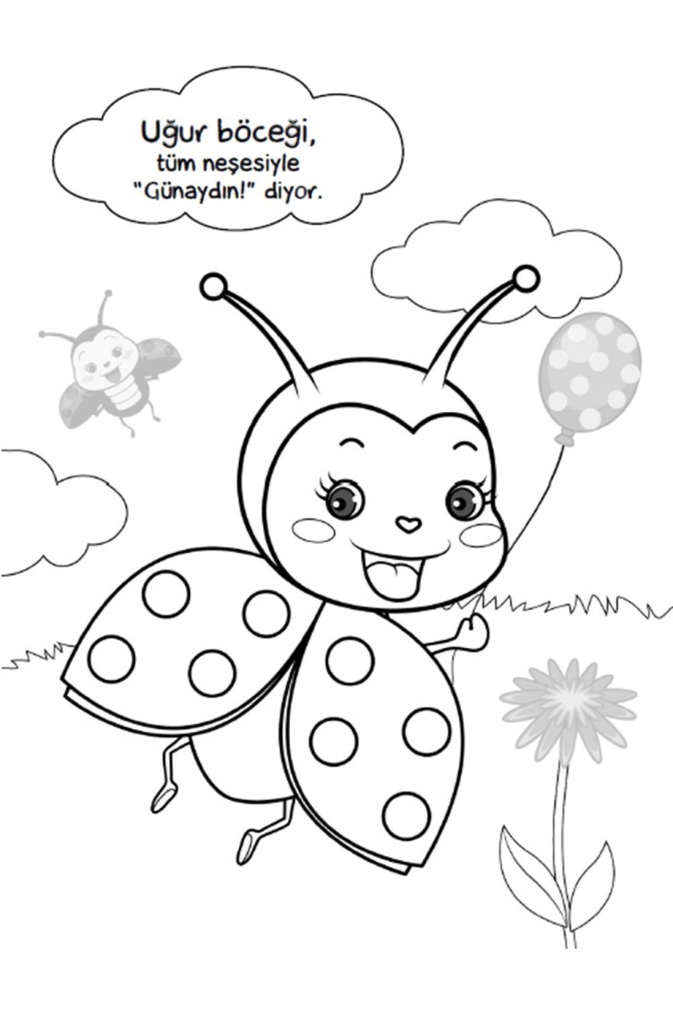 Koloni Çocuk Çıkartmalı Uğur Böceği Çayırda Çocuk Boyama Kitabı Eğlenceli  Ve Eğitici | Sefamerve