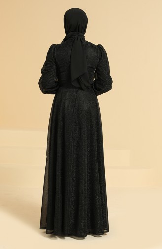 Schwarz Hijab-Abendkleider 80108-02