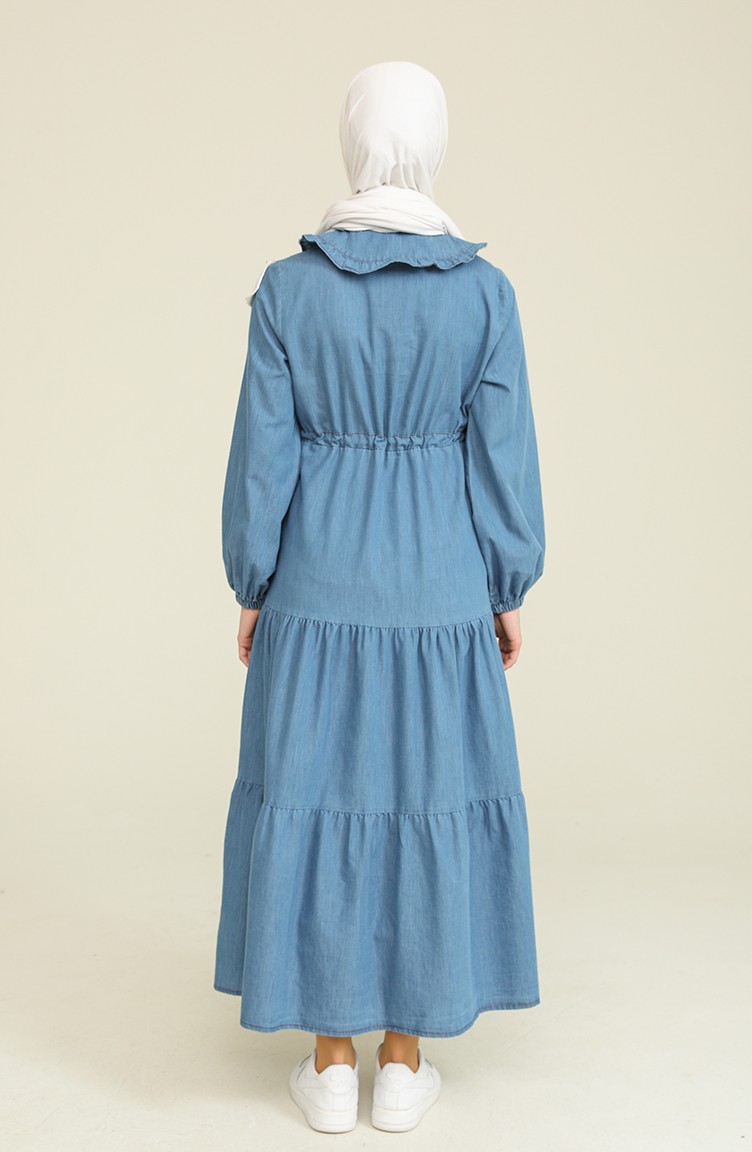 فستان أزرق جينز 8246-01 | Sefamerve