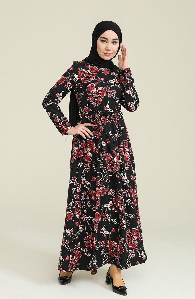 Schwarz Hijab Kleider 60224-01 | Sefamerve