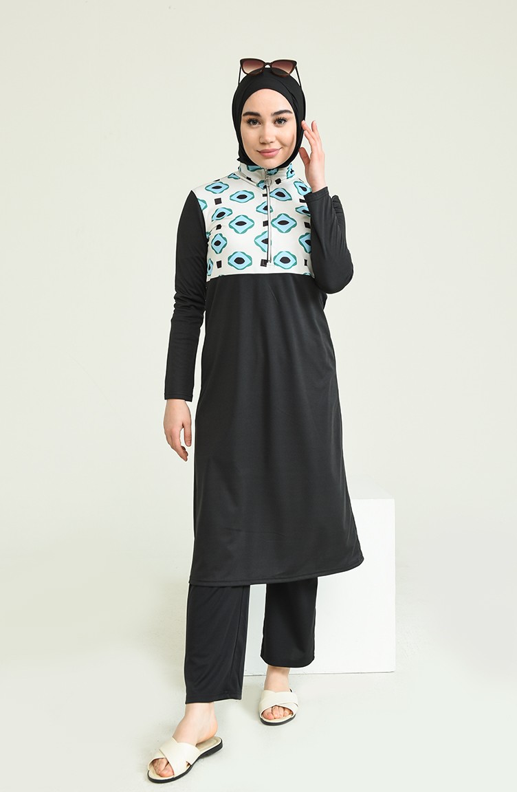 Black Swimsuit Hijab 2214-01 | Sefamerve