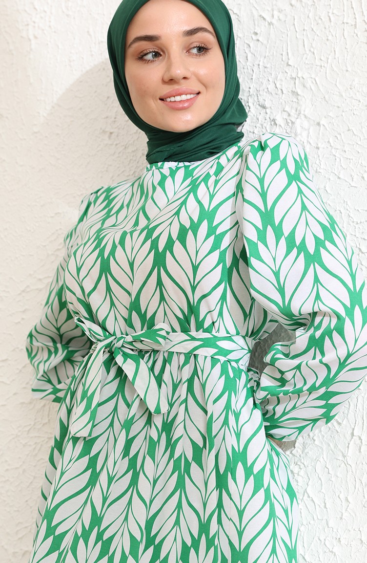 فستان أخضر حشيشي 6002-03 | Sefamerve