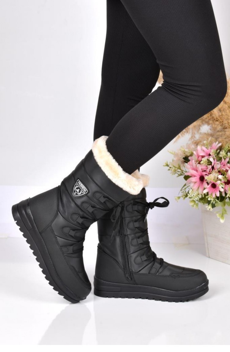 Boots-booties 995-1.SİYAH-BEJ | Sefamerve