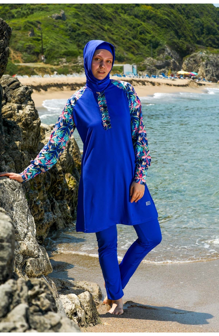 Maillot de Bain Hijab Blue roi 7152 | Sefamerve