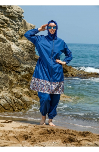 Blau Hijab Badeanzug 7511