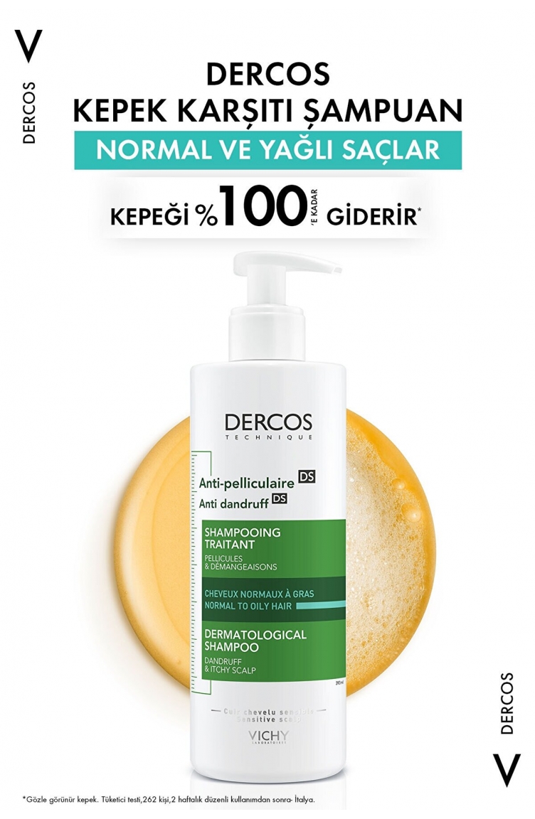 Vichy Dercos Anti-Pel Kepeğe Karşi Etkili Bakim Şampuani -Normal/Yağli  Saçlar 390 ml | Sefamerve