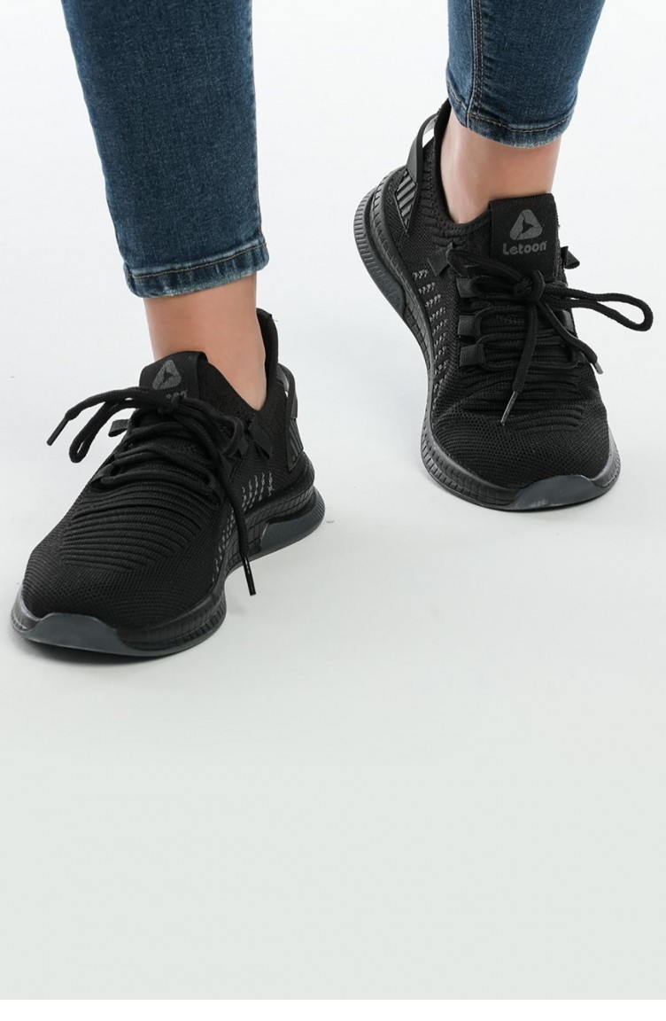 Günlük Spor Ayakkabı Kadın Hafif Rahat Giyim 2102K Siyah Füme | Sefamerve