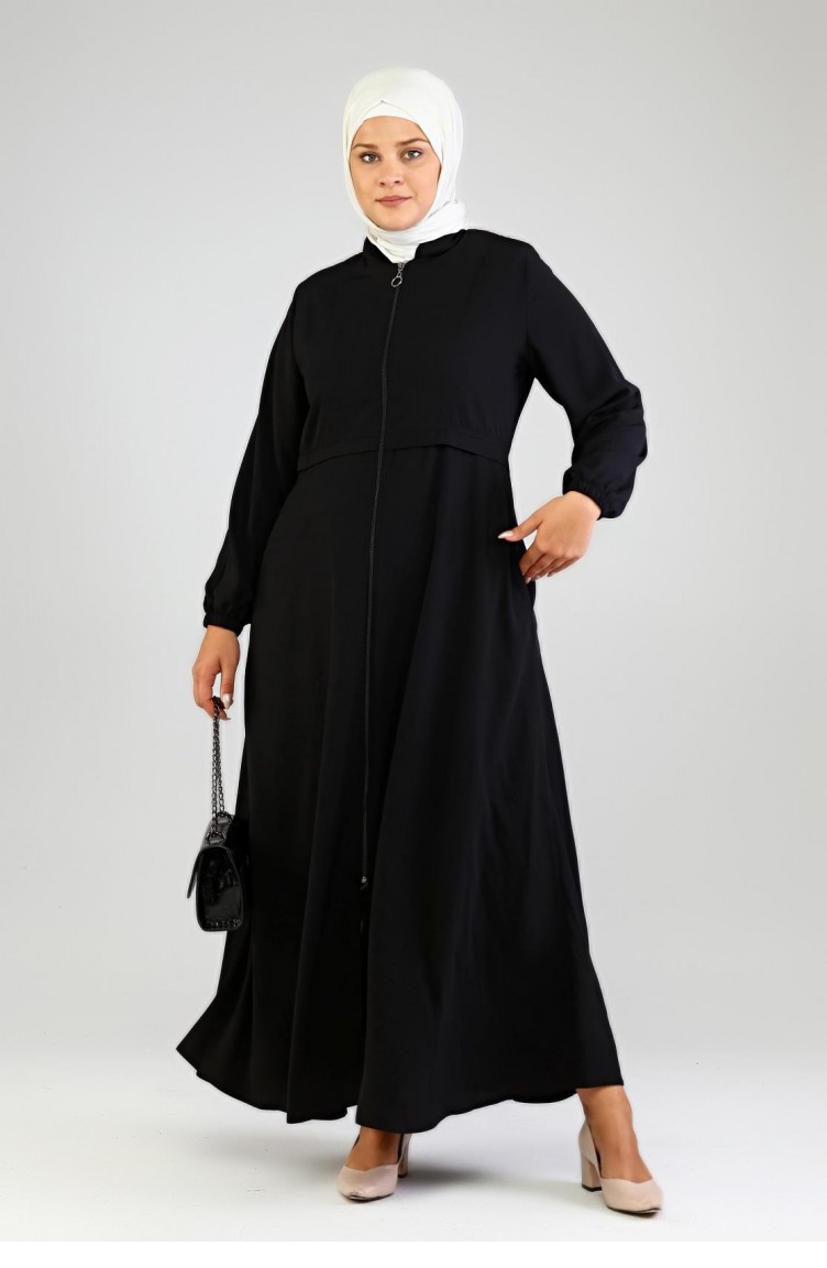 Kadın Büyük Beden Mevlana Ferace Elbise 8398 Siyah | Sefamerve