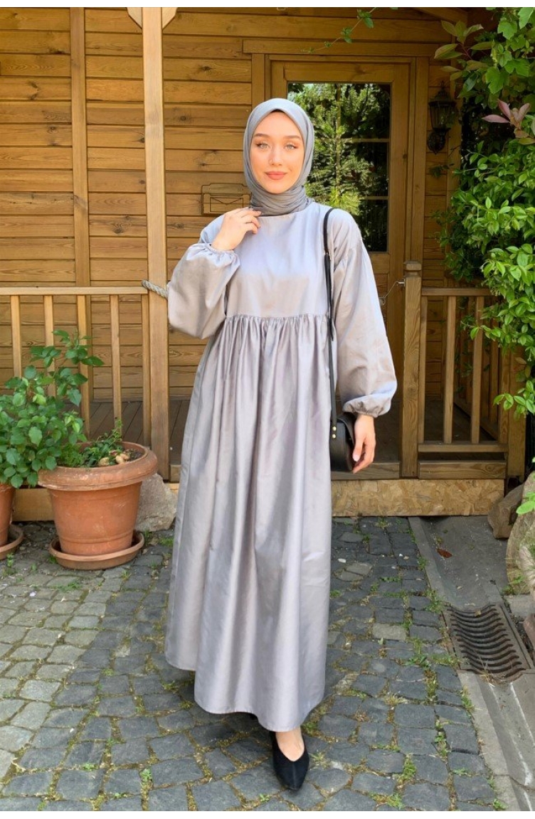 Grau Hijab Kleider 0003-01 | Sefamerve