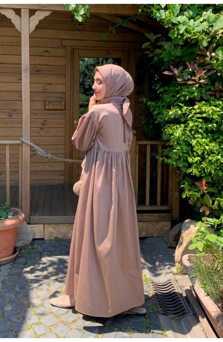 Milk Coffee Hijab Dress 0005-01 | Sefamerve
