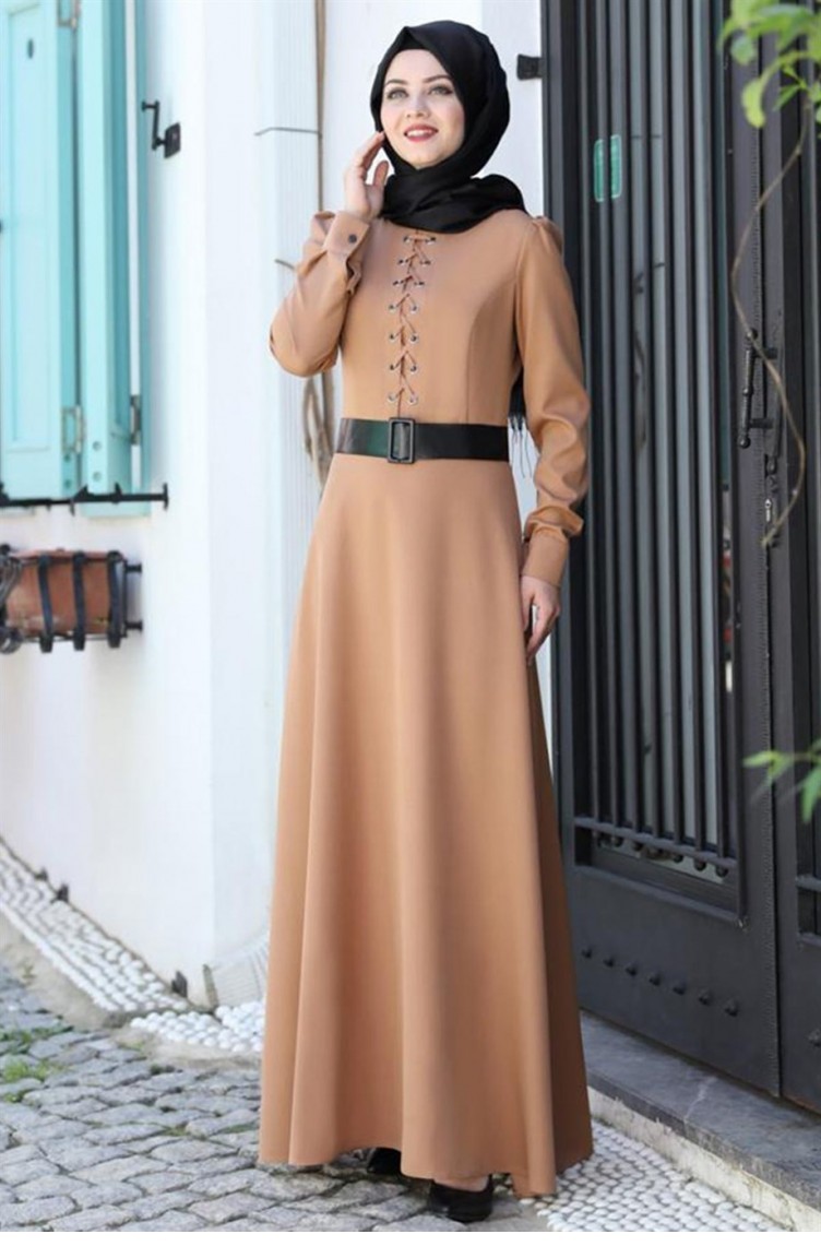 Tan Hijab Dress 905 | Sefamerve