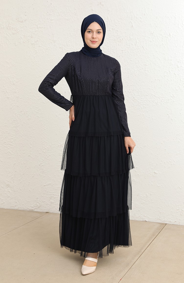 modamiza فستان سهرة مزود ببروش وبمقاسات كبيرة 3002-04 لون خمري