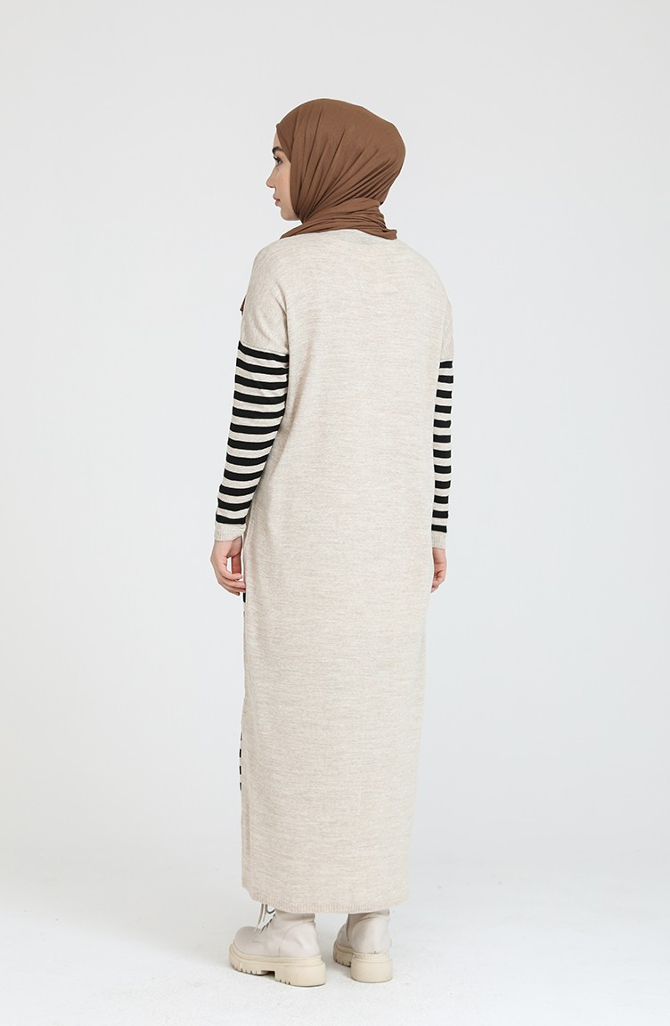 Beige Hijab Dress 3358-03 | Sefamerve