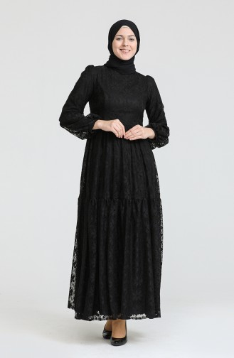Schwarz Hijab-Abendkleider 80141-01