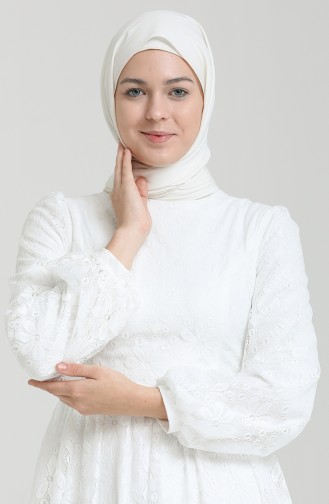 White İslamitische Avondjurk 80141-02