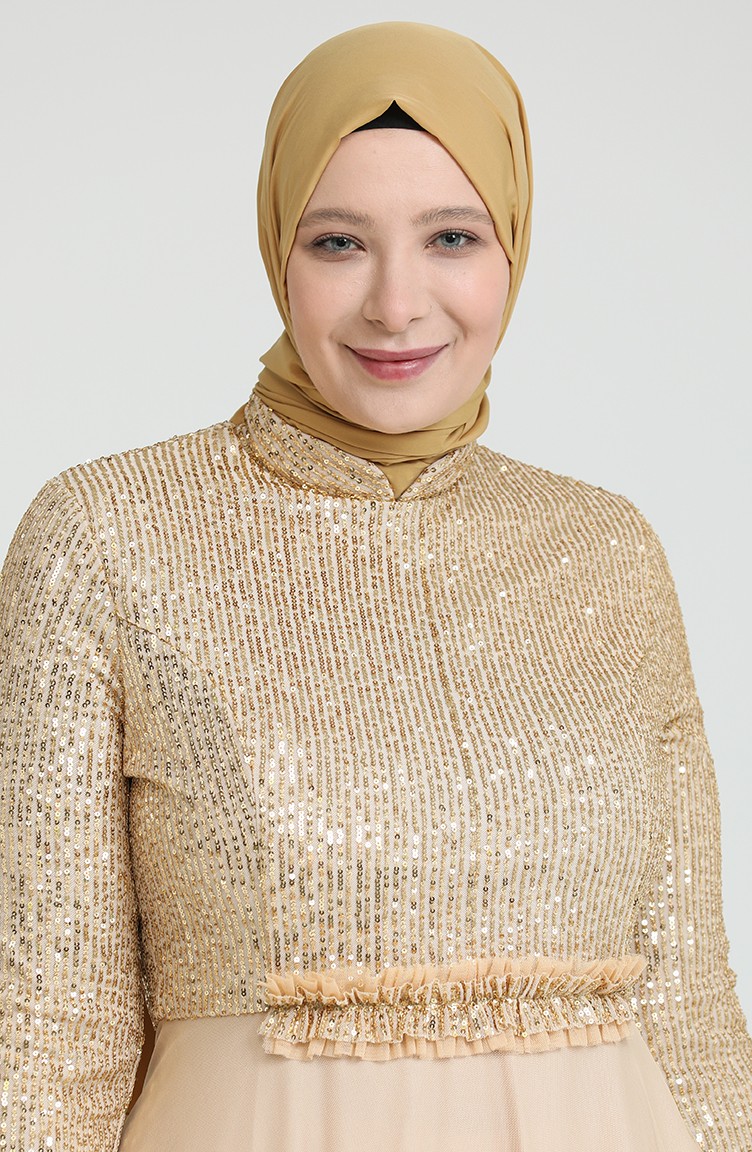 Gold Hijab-Abendkleider 80114-01 | Sefamerve