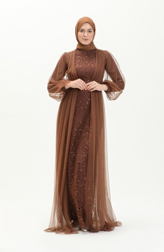 Braun Hijab-Abendkleider 5383-23
