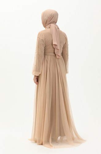 Dunkel-Beige Hijab-Abendkleider 5514-18