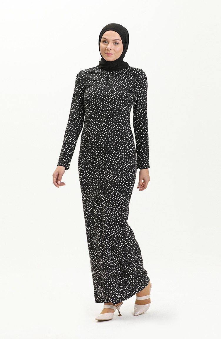 فستان أسود 0124-01 | Sefamerve