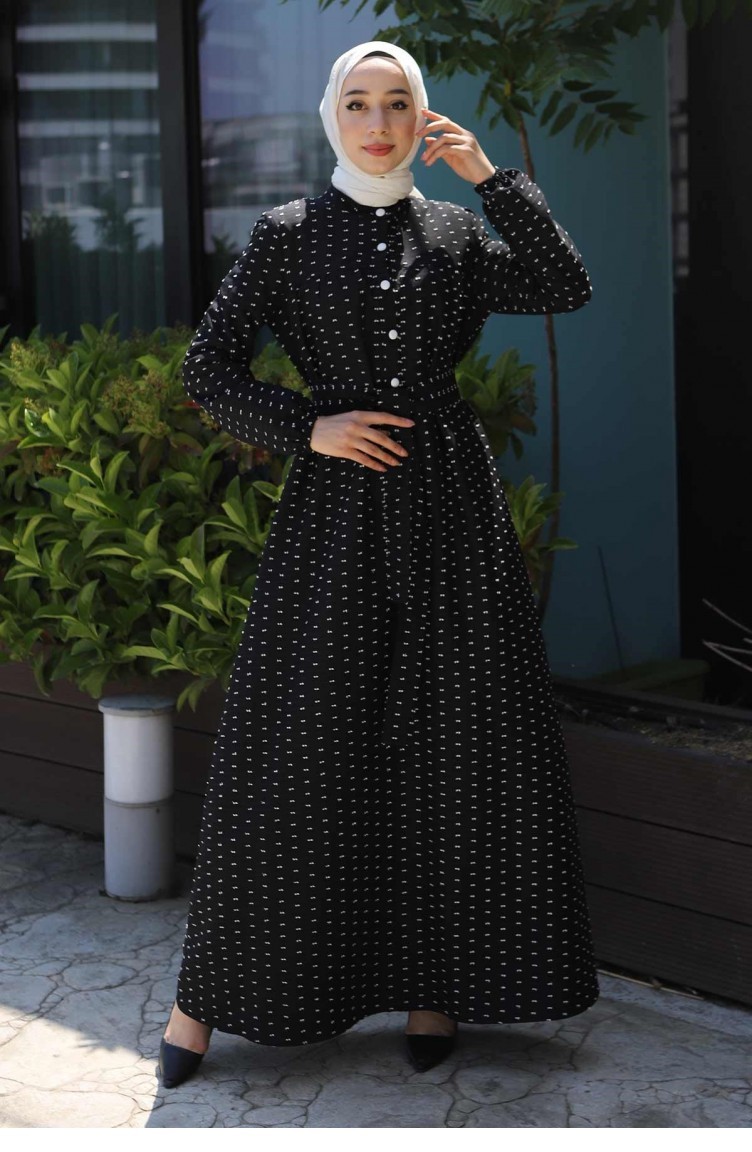 Black Hijab Dress 13580 | Sefamerve
