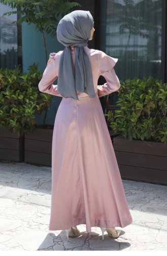 Beige-Rose Hijab-Abendkleider 13644
