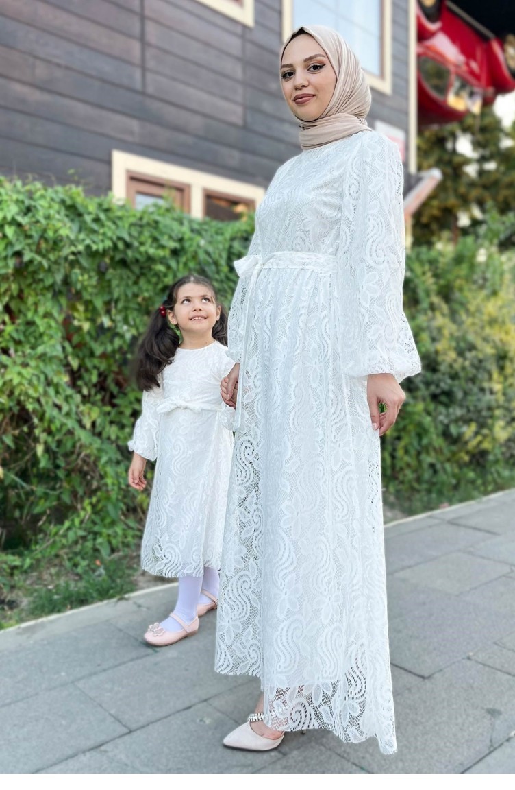 Dantelli Anne Elbise Beyaz 13303 | Sefamerve