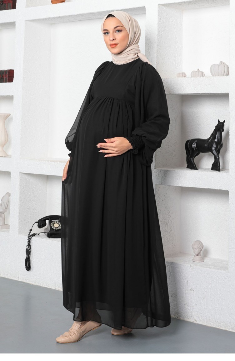 Black Hijab Evening Dress 14023 | Sefamerve