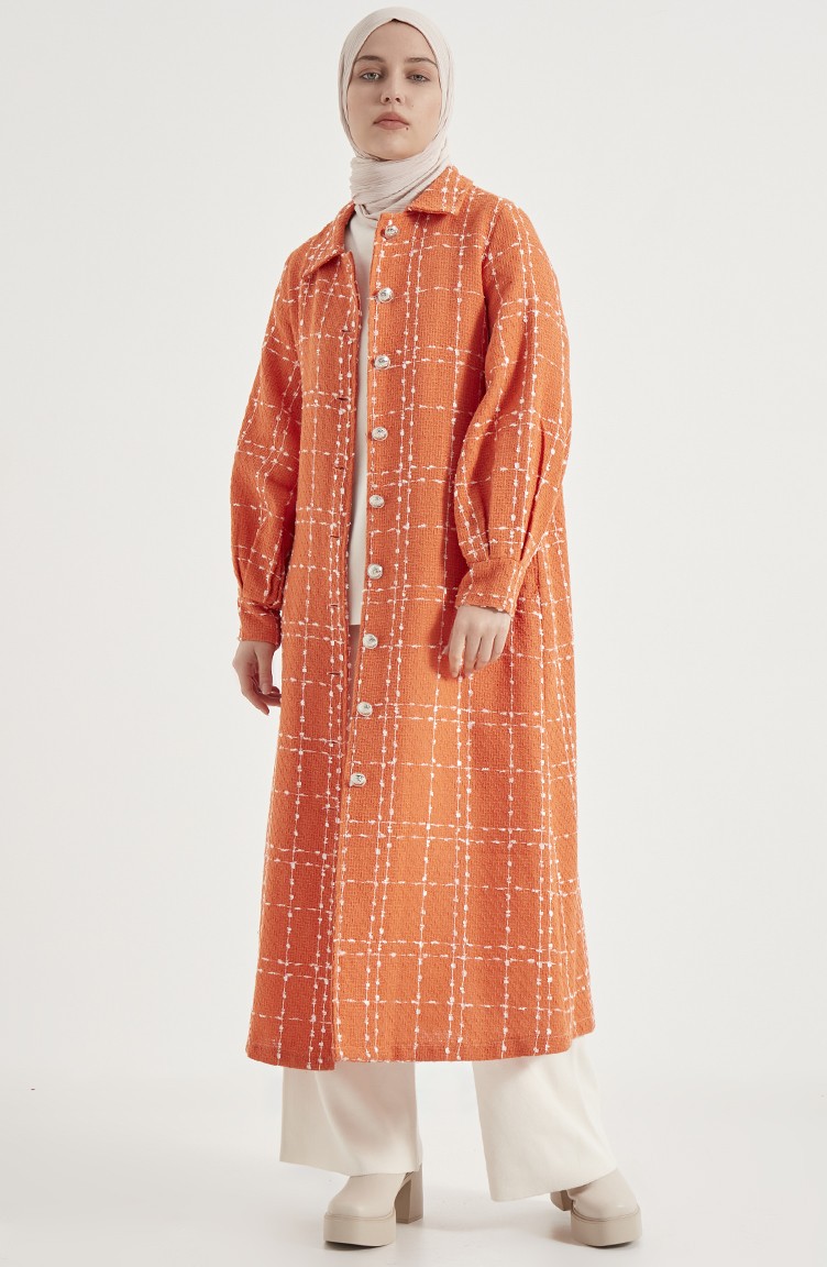 معطف طويل برتقالي 14016 | Sefamerve