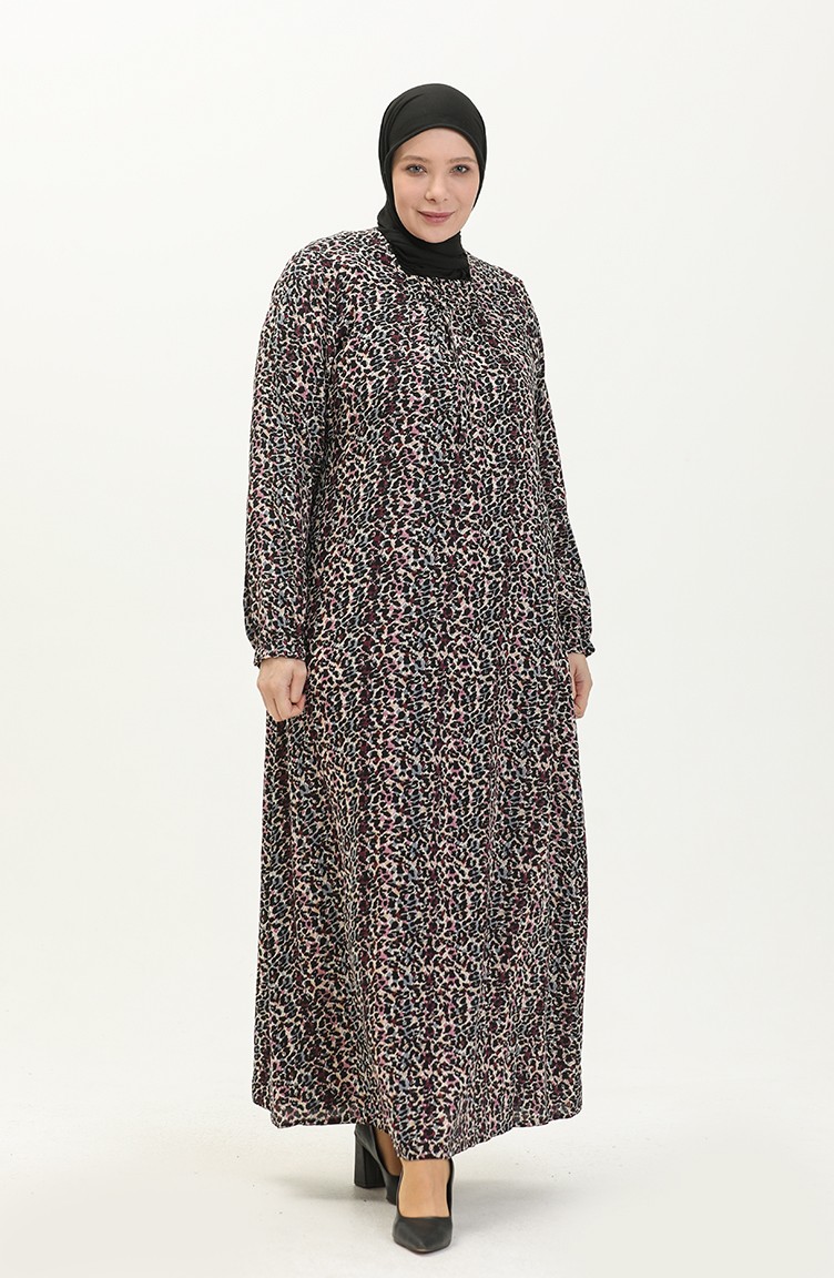 Kadın Buyuk Beden Boydan Spor Tesettur Elbise Uzun Kollu 8408 2 Mor |  Sefamerve