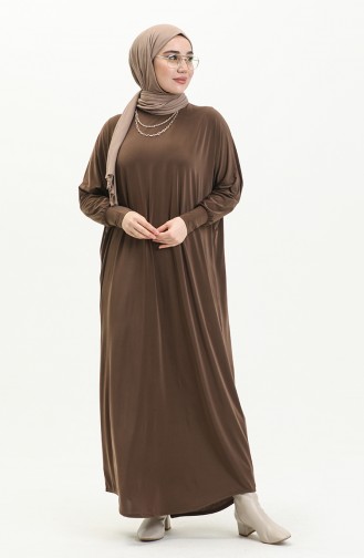 Yarasa Kol Salaş Elbise 2000-14 Kahverengi | Sefamerve