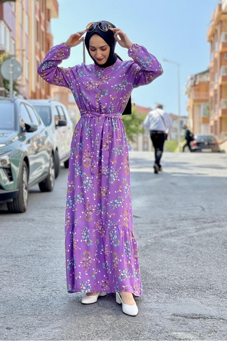 Violet Hijab Dress 0263SGS.LLA | Sefamerve