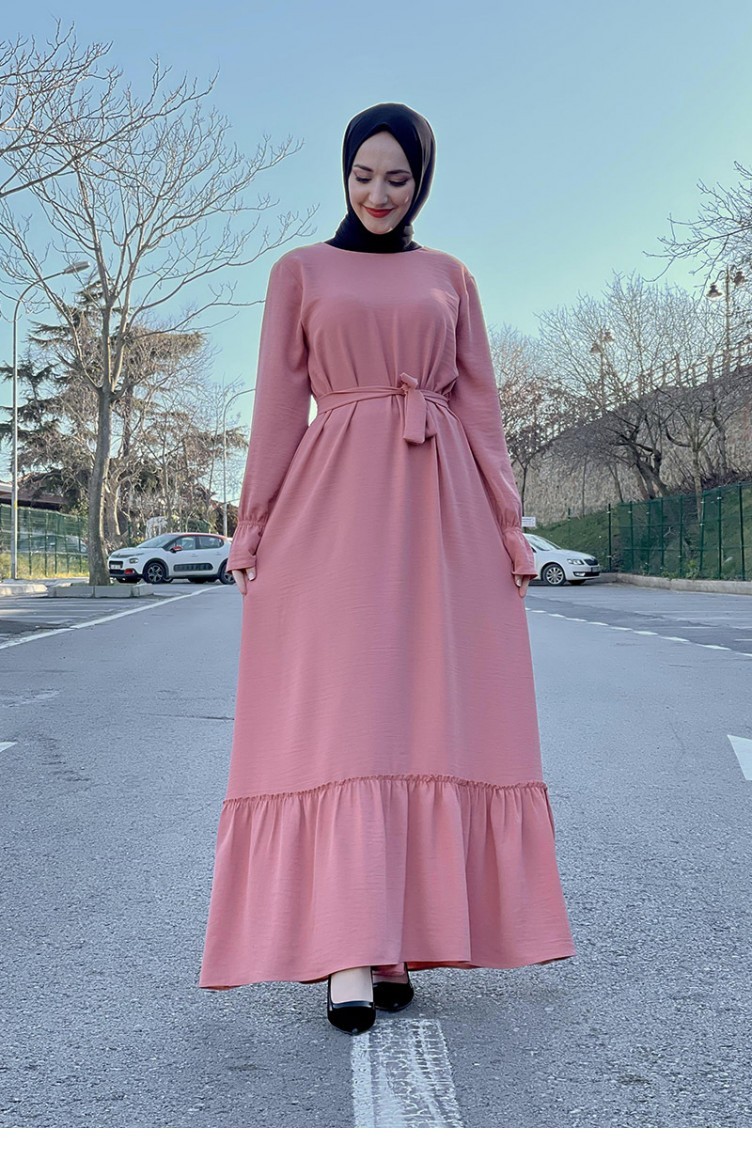 Robe Hijab Rose Pâle 5022BGM.GKR | Sefamerve