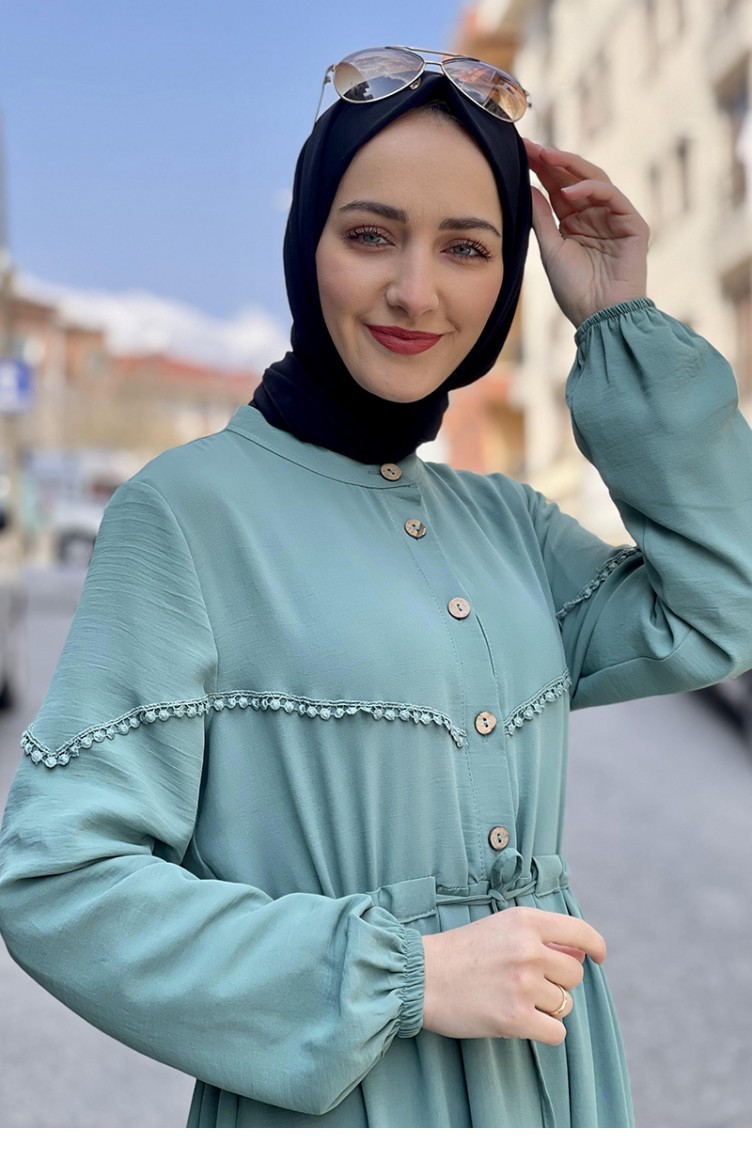 Robe Hijab Vert noisette 5025BGM.CYS | Sefamerve